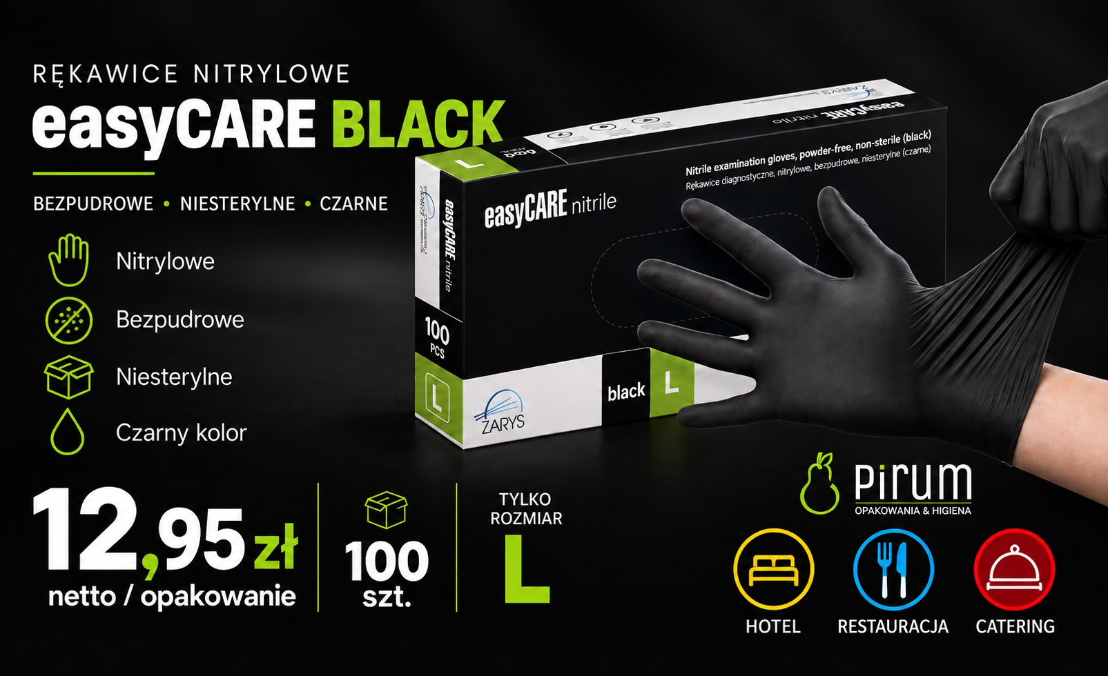 Zarys Rękawice L BLACK Nitrylowe EasyCare 100szt promo.jpg